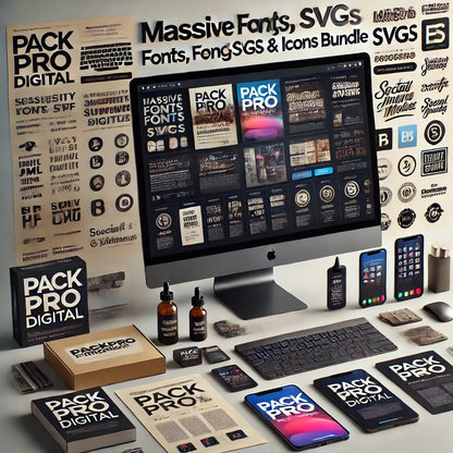 Ultimate Fonts, SVGs & Icons Bundle – 10,000+ Digital Design Assets - Best digital product from PackProDigital | Download now!