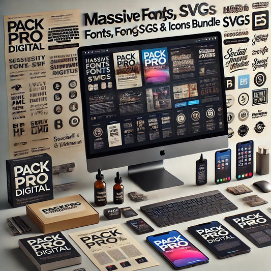 Ultimate Fonts, SVGs & Icons Bundle – 10,000+ Digital Design Assets - Best digital product from PackProDigital | Download now!